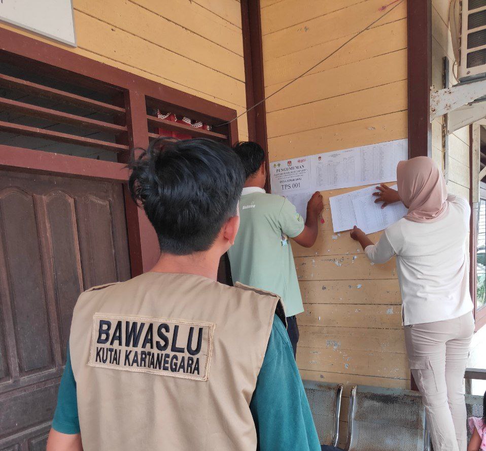 Bawaslu Kukar Awasi Pengumuman Daftar Pemilih Tetap