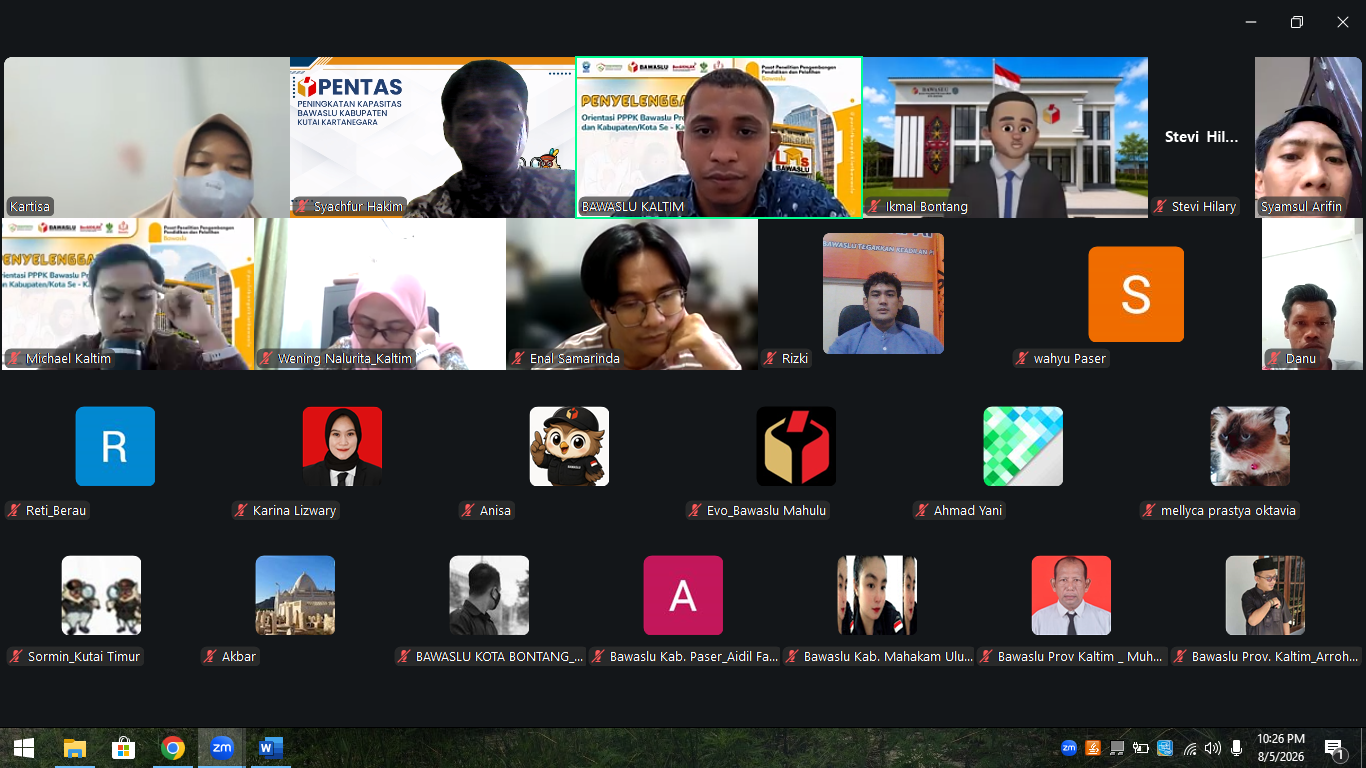 Zoom PP bersama Bawaslu Kaltim
