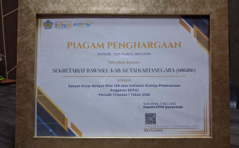 Bawaslu Kukar Raih Penghargaan IKPA 